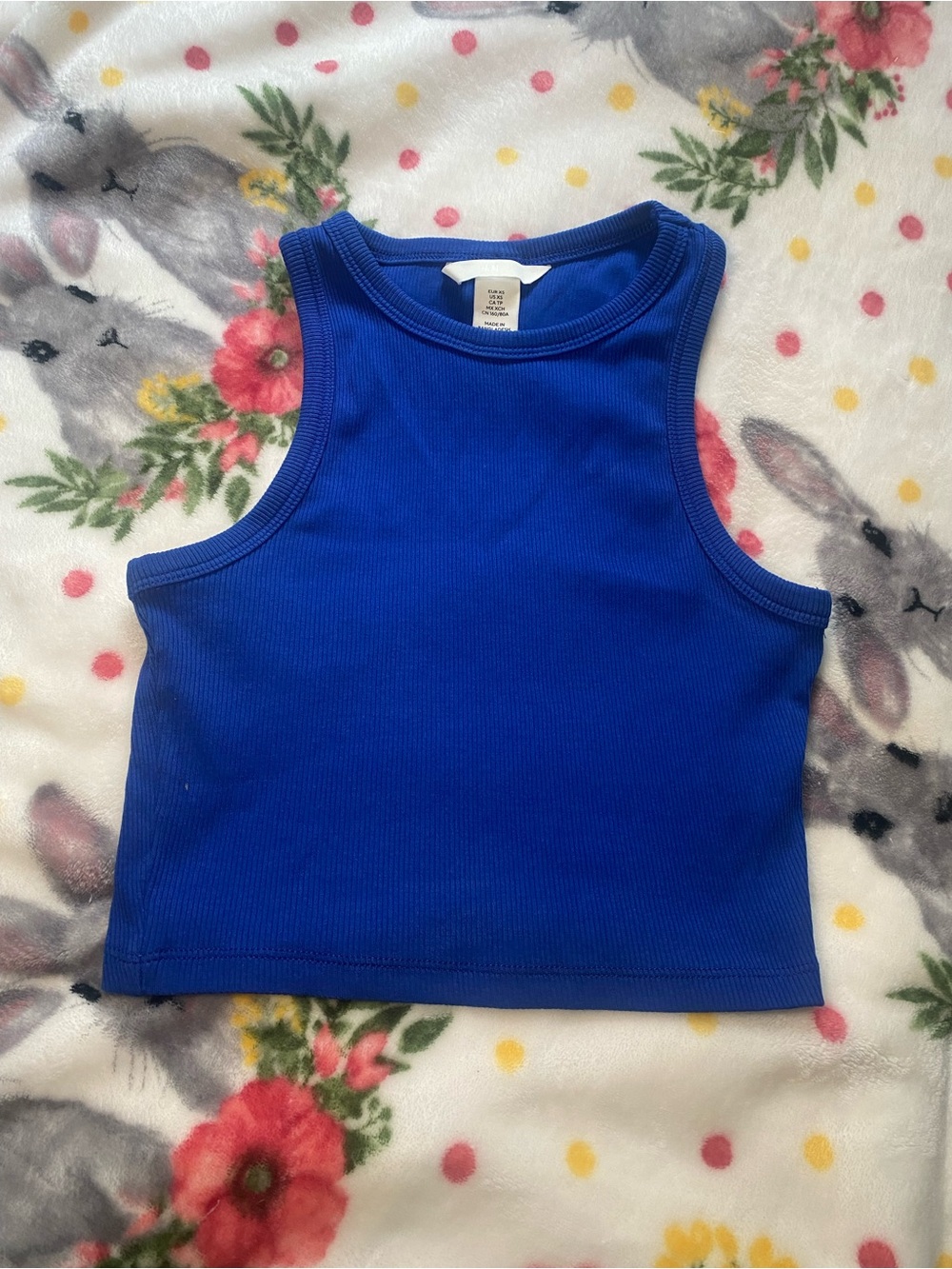 H&M blue ribbed tank
